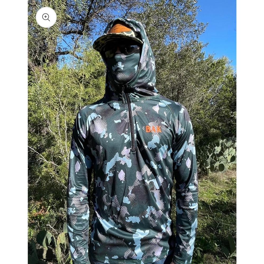 BAK Outdoors Men's Camouflage Hooded Long Sleeve‎ Performance Shirt 3XL